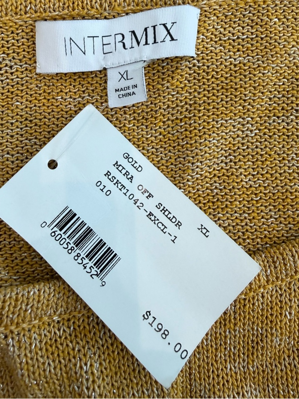 INTERMIX Yellow Scoop Neck Balloon Sleeve Sweater - Picture 3 of 4